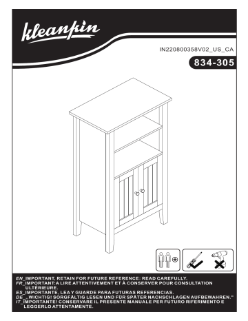 kleankin 834-305CG Bathroom Cabinet Organizer Mode d'emploi | Fixfr
