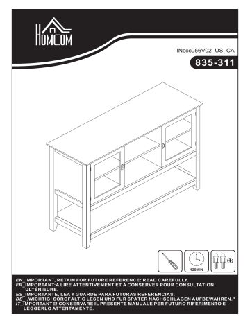 835-311GY | HOMCOM 835-311WT Modern Sideboard Buffet Cabinet Mode d'emploi | Fixfr