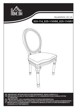 HOMCOM 835-114V01GY Vintage Armless Dining Chairs Set of 2 Mode d'emploi