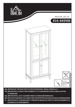 kleankin 834-495V00BK Bathroom Floor Cabinet Mode d'emploi