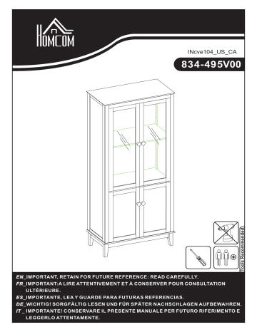 kleankin 834-495V00BK Bathroom Floor Cabinet Mode d'emploi | Fixfr