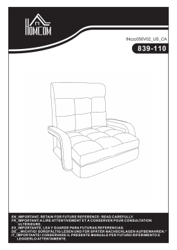 HOMCOM 839-110 Convertible Floor Sofa Bed Mode d'emploi