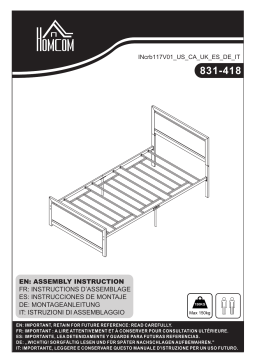 HOMCOM 831-418V02 Single Metal Bed Frame Slat Support Bedstead Base Mode d'emploi