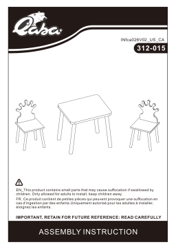 Qaba 312-015 3-Piece Set Kids Wooden Table Chair Mode d'emploi