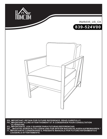 HOMCOM 839-524V00CG Industrial Accent Chairs Mode d'emploi | Fixfr