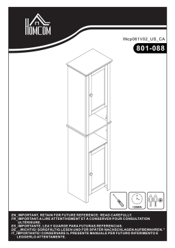 HOMCOM 801-088V01 Tall Bathroom Storage Cabinet Mode d'emploi