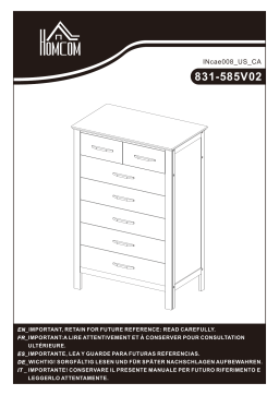 HOMCOM 831-585V02BN Wooden Dresser Storage Chest Organizer Mode d'emploi