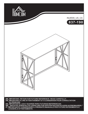 HOMCOM 837-190BN Folding Console Table Mode d'emploi | Fixfr