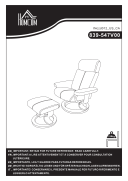 HOMCOM 839-547V00BK Recliner Chair Mode d'emploi