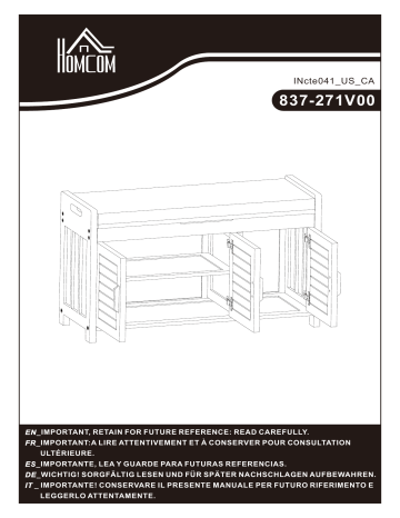 HOMCOM 837-271V00BN Shoe Bench Mode d'emploi | Fixfr