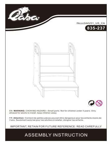 835-237ND | Qaba 835-237GY kitchen step stool Mode d'emploi | Fixfr