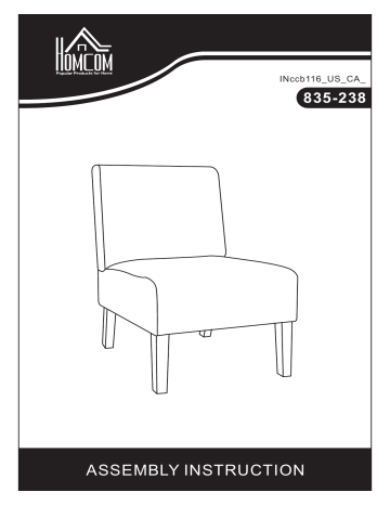 835-238BU | HOMCOM 835-238GY Linen Fabric Dining Chair Mode d'emploi | Fixfr