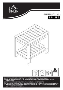 HOMCOM 811-085 Modern Natural Solid Acacia Wood Sturdy Bathroom Shower Bench Bath Stool Mode d'emploi