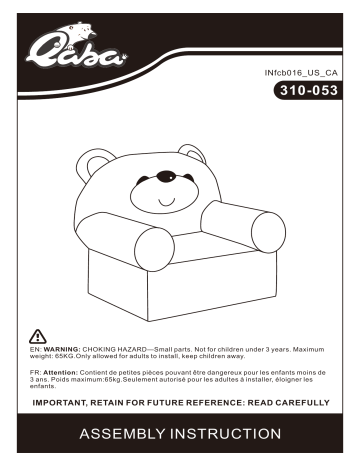 Qaba 310-053 Soft Kid's Chair Mode d'emploi | Fixfr