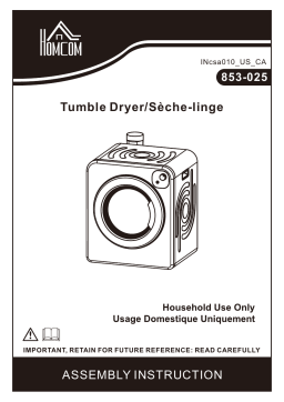 HOMCOM 853-025 Compact Laundry Dryer Machine Mode d'emploi