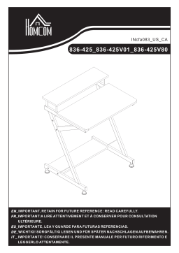 HOMCOM 836-425V80BK Industrial Computer Desk Mode d'emploi