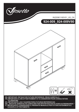 Vinsetto 924-009V80BN Multifunction Office Filing Cabinet Printer Stand Mode d'emploi