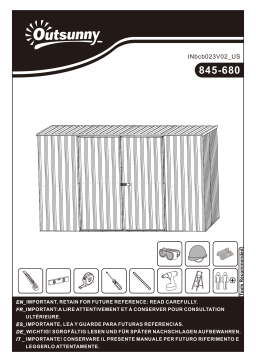 Outsunny 845-680CG 11' x 6' x 6' Steel Garden Storage Shed Mode d'emploi