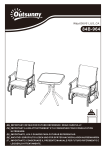 Outsunny 84B-964GG 2-Person Gliding Rocking Chair &amp; Bistro Tea Table Set Mode d'emploi