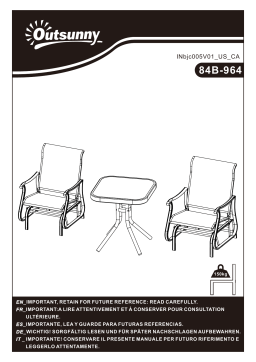 Outsunny 84B-964GG 2-Person Gliding Rocking Chair & Bistro Tea Table Set Mode d'emploi