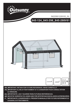 Outsunny 845-298V01 12' L x 7' W x 7' H Outdoor Walk-In Tunnel Greenhouse Mode d'emploi