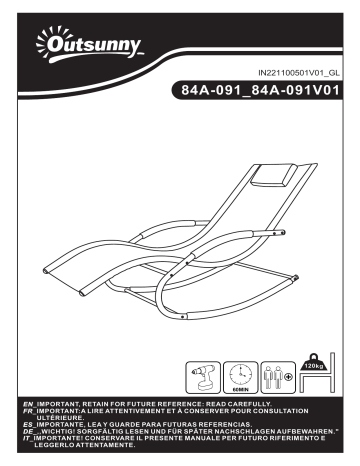 84A-091BU | 84A-091GY | Outsunny 84A-091DB Zero Gravity Chaise Rocker Patio Lounge Chair Recliner Mode d'emploi | Fixfr