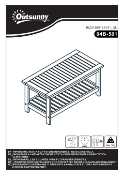 Outsunny 84B-581 Outdoor Wood Coffee Table Mode d'emploi