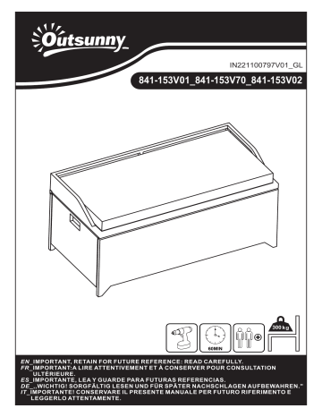 841-153V01CG | Outsunny 841-153V01BN Outdoor Patio & Backyard Garden Bench Mode d'emploi | Fixfr