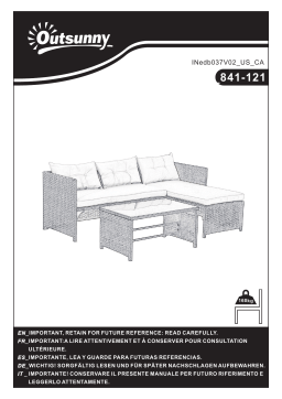 Outsunny 841-121BU 3-Piece Wicker Patio Furniture Sets Mode d'emploi