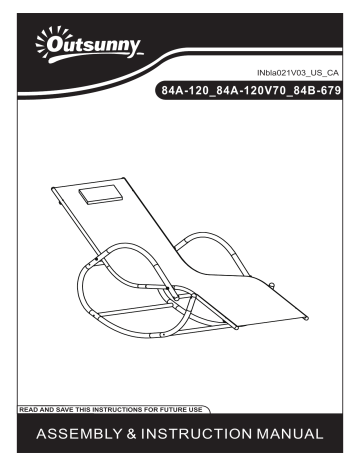 84A-120BG | 84A-120LB | 84A-120GY | Outsunny 84A-120BK Rocking Chair Mode d'emploi | Fixfr