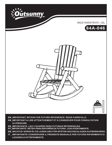 84A-046CG | Outsunny 84A-046BK Outdoor Rustic Single Rocking Chair Mode d'emploi | Fixfr