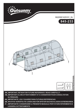 Outsunny 845-233GN 20' x 10' x 7' Freestanding High Tunnel Walk-in Garden Greenhouse Kit Mode d'emploi