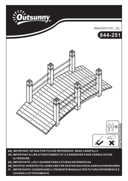 Outsunny 844-251 Wooden Garden Bridge Arc Stained Finish Walkway Mode d'emploi