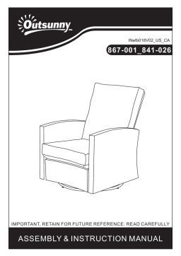 Outsunny 867-001GY Patio Wicker Recliner Chair Mode d'emploi