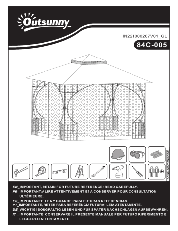 Outsunny 84C-005V01CG 10' x 10' Outdoor Gazebo Canopy Mode d'emploi | Fixfr