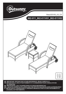 Outsunny 862-011BN 3 Pieces Patio Wicker Chaise Lounge Chair Set Mode d'emploi