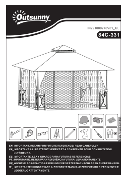 Outsunny 84C-331BG 13' x 11' Patio Gazebo Canopy Garden Tent Sun Shade Mode d'emploi