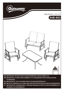 Outsunny 84B-963 4 Pieces Patio Furniture Set Mode d'emploi