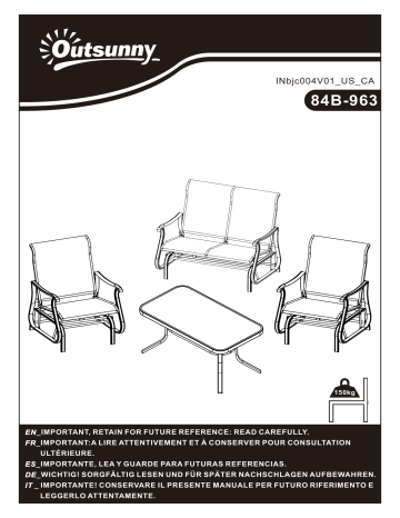 Outsunny 84B-963 4 Pieces Patio Furniture Set Mode d'emploi | Fixfr