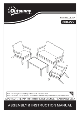 Outsunny 860-222V01 4-Piece Patio Sofa Set Outdoor Wicker Patio Conversation Sets Mode d'emploi