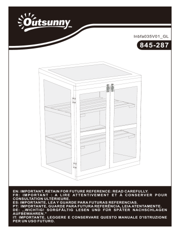 845-287CF | Outsunny 845-287 Rectangular Greenhouse Planter Box Mode d'emploi | Fixfr