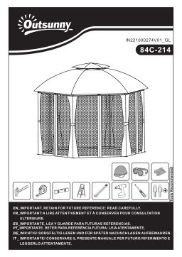 Outsunny 84C-214CG 12' x 12' Round Outdoor Patio Gazebo Canopy Mode d'emploi