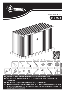 Outsunny 845-032CG 9' x 4.5' x 5.5' Outdoor Rust-Resistant Metal Garden Vented Storage Shed Mode d'emploi