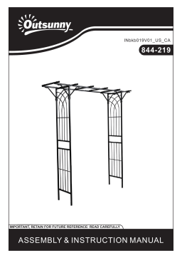 Outsunny 844-219 82” Decorative Metal Garden Trellis Arch Mode d'emploi