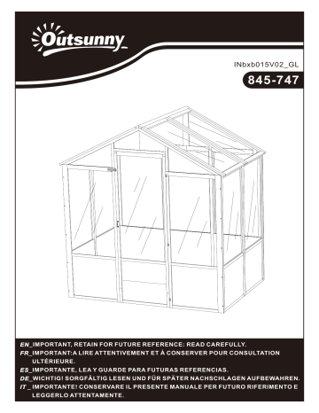 Outsunny 845-747 6' x 4' x 7' Wooden Greenhouse Mode d'emploi | Fixfr