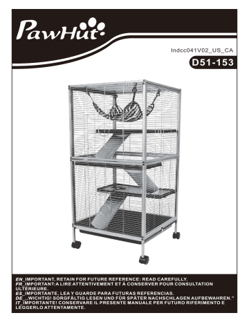 PawHut D51-153 Rabbit Chinchilla Hamster Cage Mode d'emploi | Fixfr