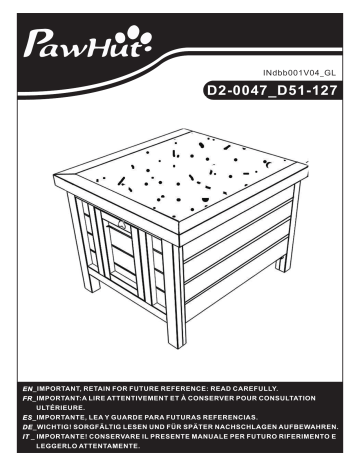 D51-127GY | D2-0047 | PawHut D51-127RD Small Cute Cat House / Rabbit Hutch Mode d'emploi | Fixfr