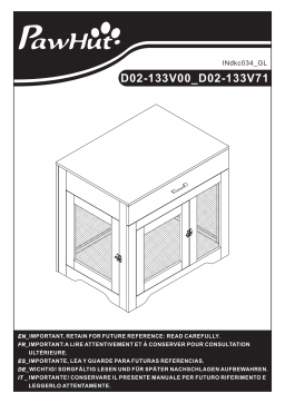 PawHut D02-133V00GY Dog Crate Furniture Mode d'emploi