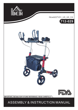 HOMCOM 712-029 Adjustable Aluminum Rollator Medical Walker Wheelchair Mode d'emploi