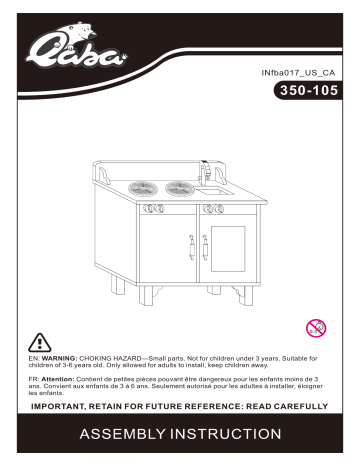 Qaba 350-105 Wooden Pretend Play Kitchen Mode d'emploi | Fixfr